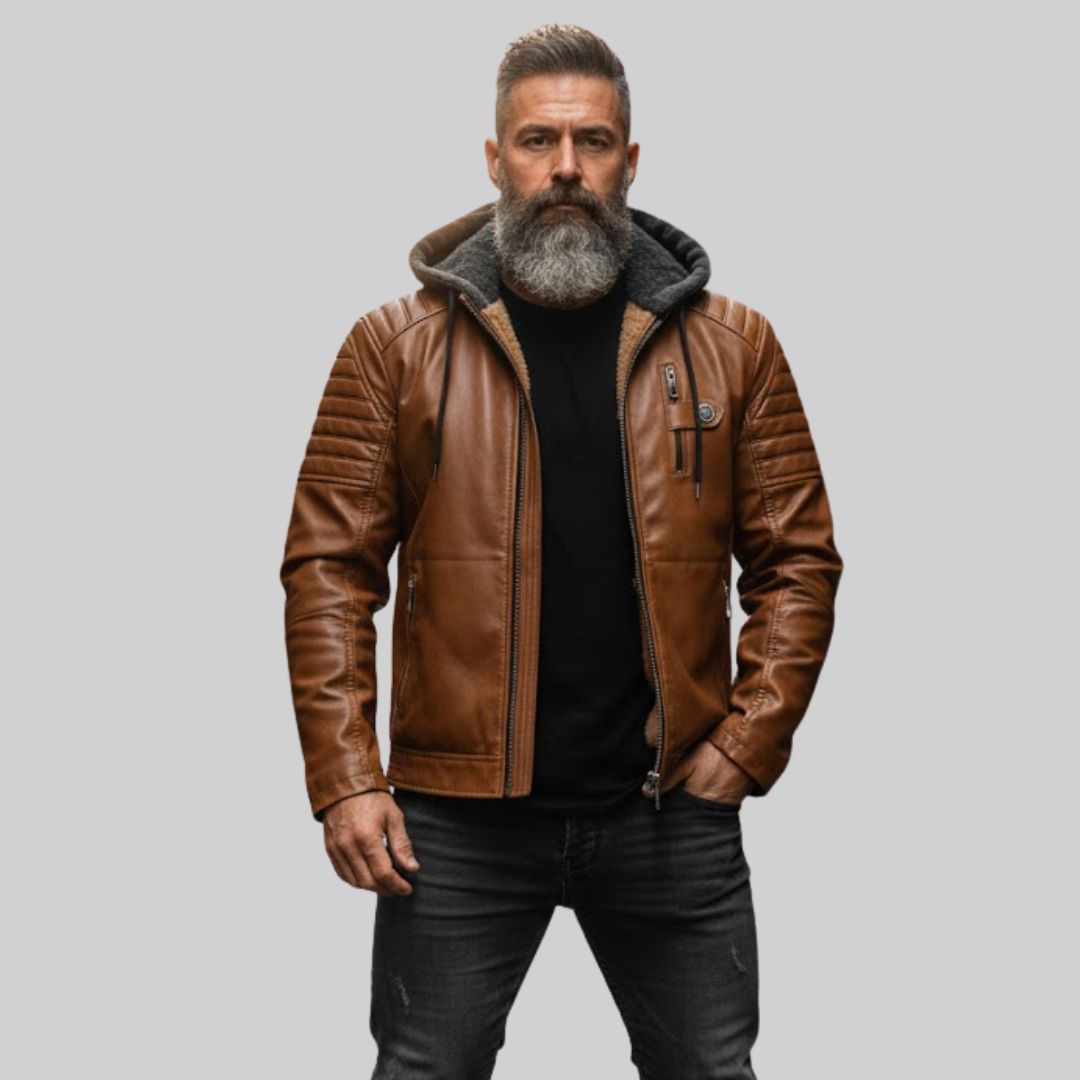 RAFAEL | Chaqueta De Cuero Vegano Con Hombros Reforzados