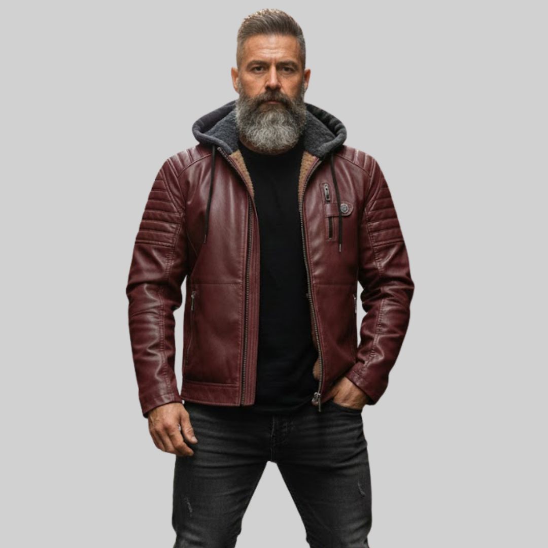 RAFAEL | Chaqueta De Cuero Vegano Con Hombros Reforzados