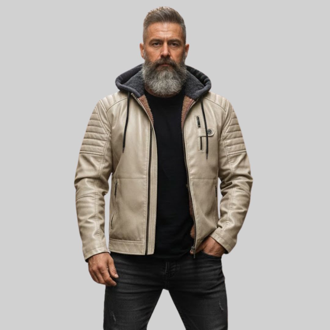 RAFAEL | Chaqueta De Cuero Vegano Con Hombros Reforzados