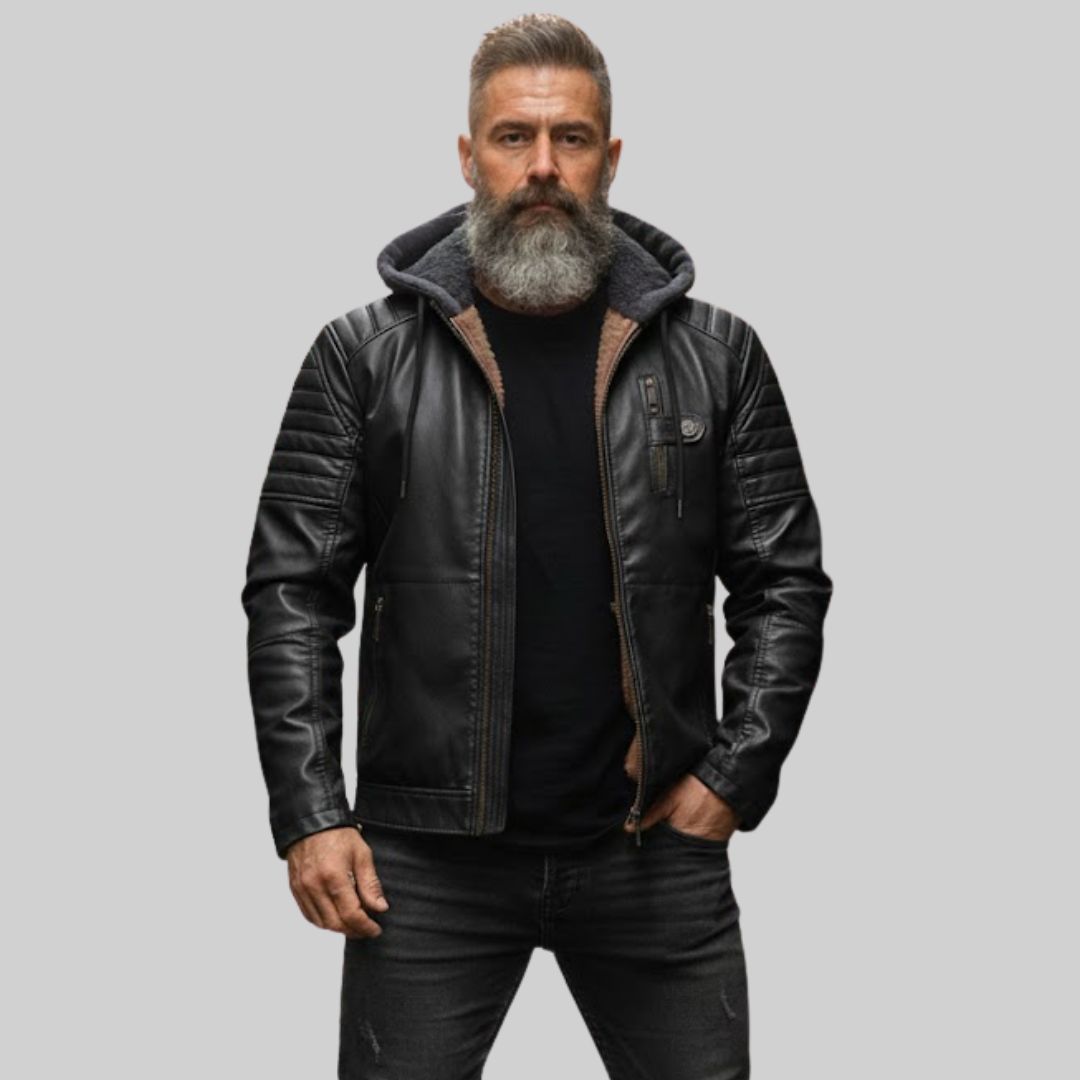 RAFAEL | Chaqueta De Cuero Vegano Con Hombros Reforzados