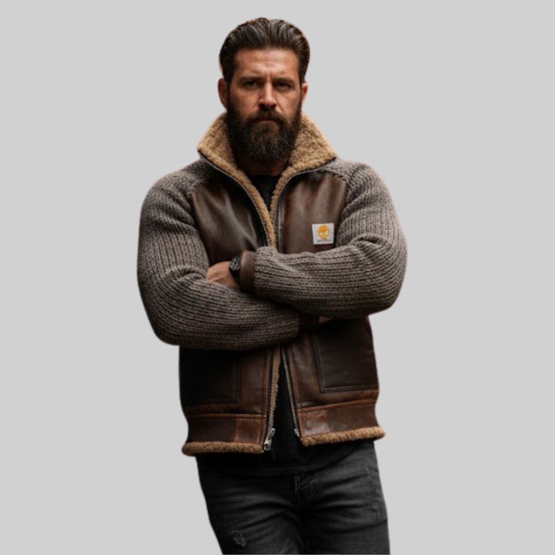 JORGE | Chaqueta De Cuero Ecológico Con Forro De Sherpa