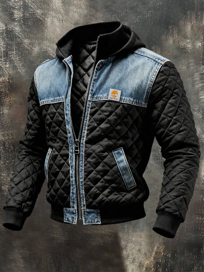 LUCAS | Chaqueta Acolchada Con Detalles En Denim