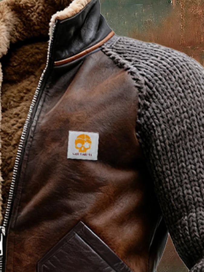 JORGE | Chaqueta De Cuero Ecológico Con Forro De Sherpa